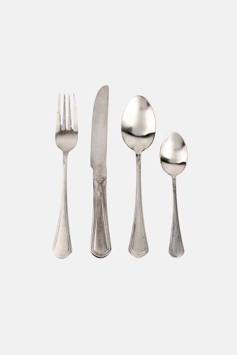 Home Basics 16 Pieces Cutlery Elegant Flatware Set, Silver - Image 2