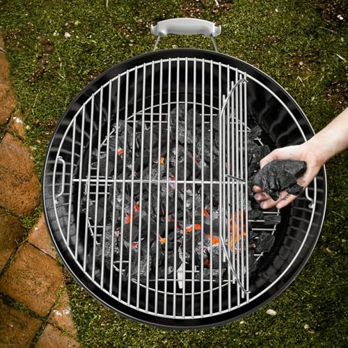 BBQ-Yummy 22" Cooking Grate Hinged for Weber, 7436 Charcoal Grill Grate Round Hinged, Replacement Part for Weber One-Touch, Performer and Bar-B-Kettle Series, Grill Grate BBQ for Weber Series - Image 3