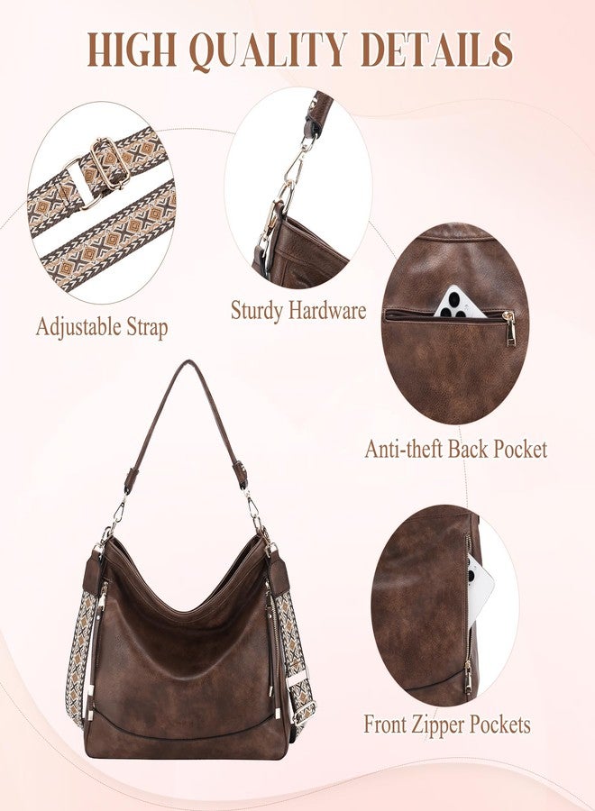RAVUO Hobo Bags and Wallet Sets, Large Vegan Leather Crossbody Tote Boho Satchel Bags with Adjustable Shoulder Strap - Image 4