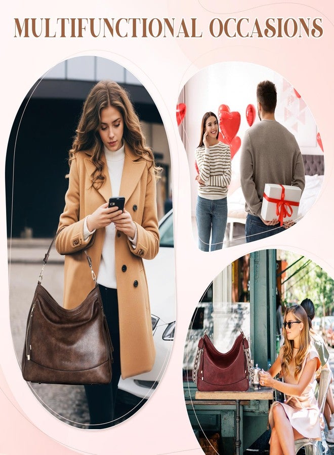 RAVUO Hobo Bags and Wallet Sets, Large Vegan Leather Crossbody Tote Boho Satchel Bags with Adjustable Shoulder Strap - Image 5