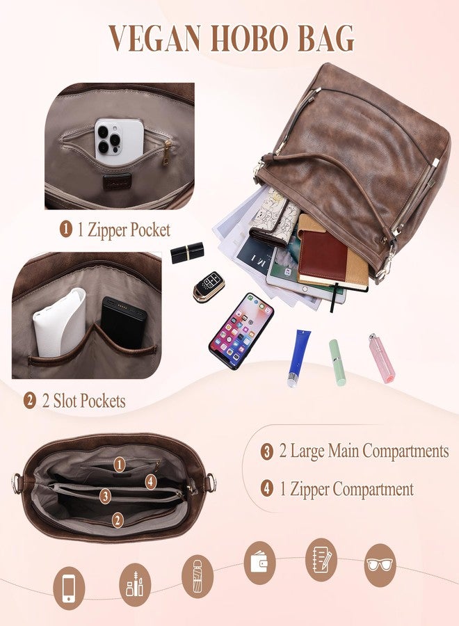 RAVUO Hobo Bags and Wallet Sets, Large Vegan Leather Crossbody Tote Boho Satchel Bags with Adjustable Shoulder Strap - Image 3