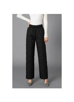 Generic Thickened High Waist Wide Leg Cotton Pants Womens Winter Warm Casual Long Trousers Outerwear Durable Comfortable Breathable Black Straight Wide Legs 