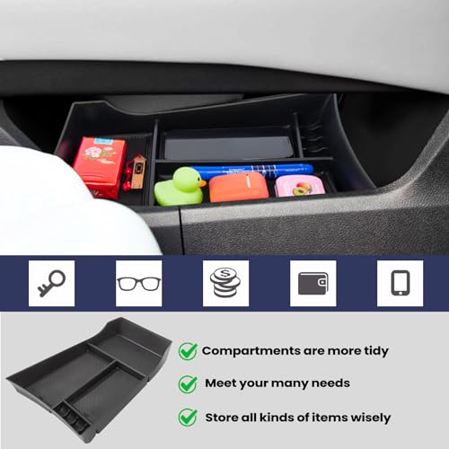 Neepiar Center Console Organizer Compatible with Nissan Rogue 2021 2022 2023 2024 2025 Armrest Storage Box Insert Tray Interior Secondary Accessories (Lower Center Console Tray) - Image 3