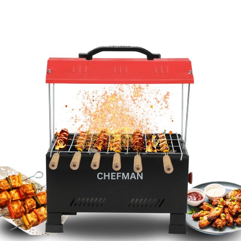 Chefman 2 in 1 Small Barbeque Grill With Skewers - Image 1