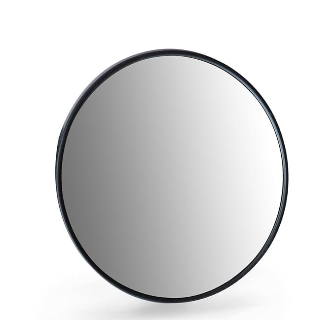 Anup Torda Anup Torda Make Up Hand Mirror for Women and Portable Shaving Mirror for Men with 10X Magnifying Bedroom Mirror Make Up Mirror Bathroom Mirror Black Round Wall Mount Framed  - Image 1