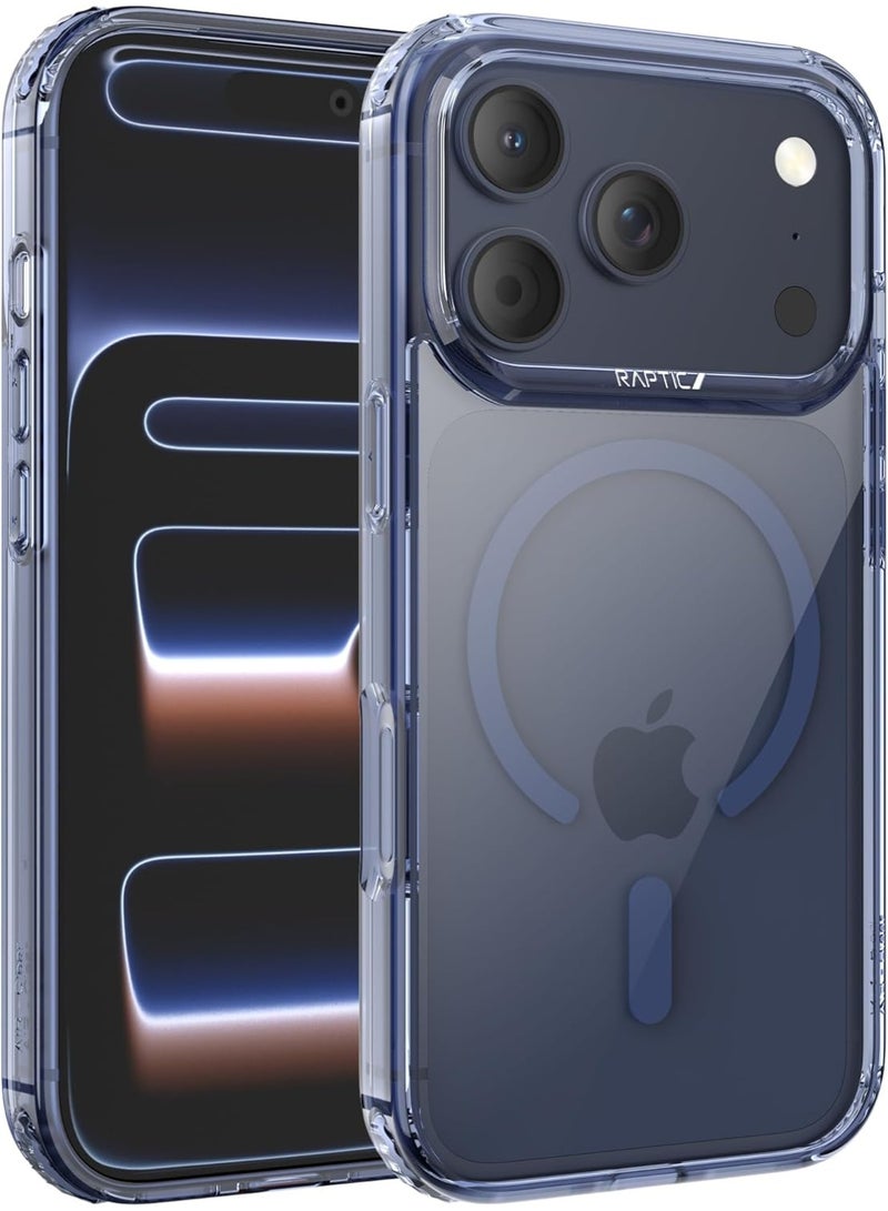 RAPTIC غطاء حماية Air Clear لجهاز iPhone 17 Pro MAX متوافق مع MagSafe [اختبار السقوط حتى 13 قدم] - أزرق شفاف - Image 1