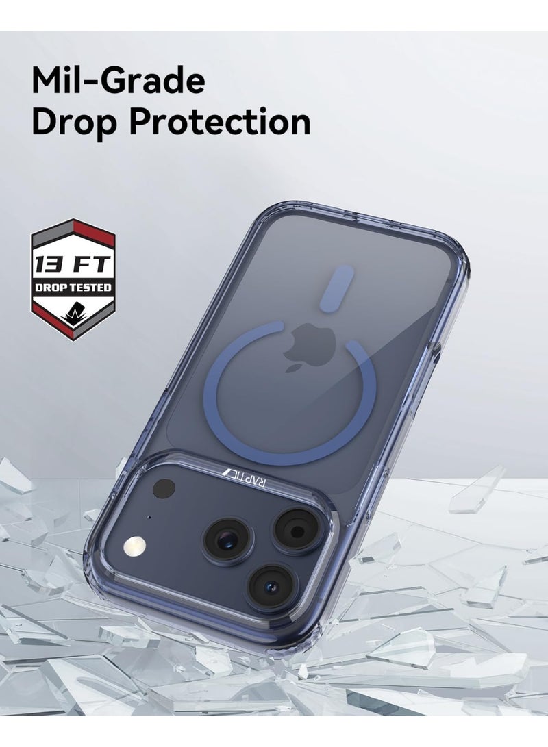 RAPTIC غطاء حماية Air Clear لجهاز iPhone 17 Pro MAX متوافق مع MagSafe [اختبار السقوط حتى 13 قدم] - أزرق شفاف - Image 3