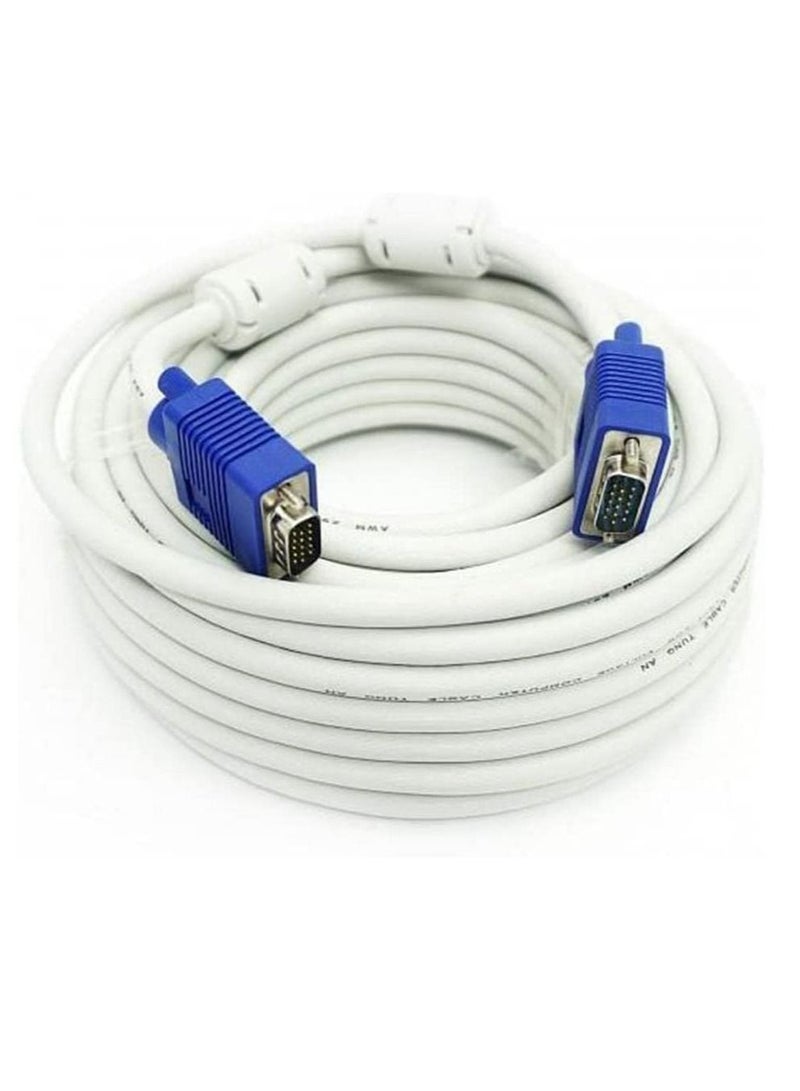 Ntech كابل VGA إلى VGA ذكر إلى ذكر أبيض/أزرق 15 متر - Image 1