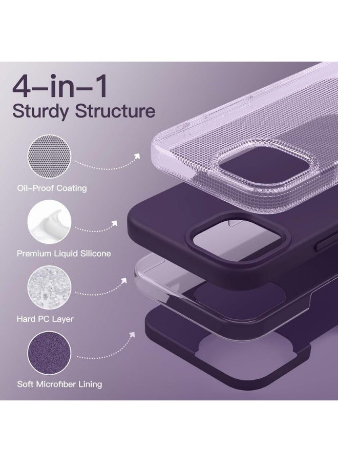 حافظة سيليكون ماغسيف لجهاز آيفون 14 بلس مع واقي شاشة، غطاء واقي فاخر، تصميم نحيف مضاد للصدمات، يدعم الشحن اللاسلكي، 6.7 بوصة - Image 4