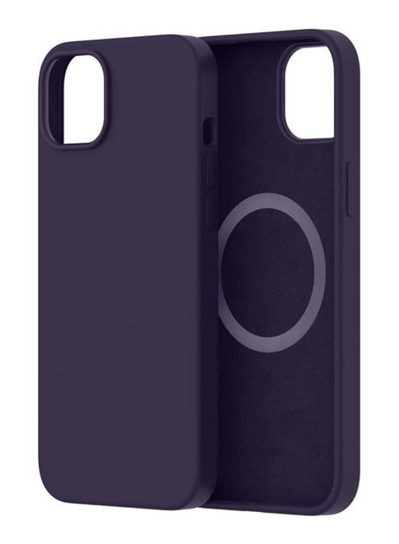 حافظة سيليكون ماغسيف لجهاز آيفون 14 بلس مع واقي شاشة، غطاء واقي فاخر، تصميم نحيف مضاد للصدمات، يدعم الشحن اللاسلكي، 6.7 بوصة - Image 1