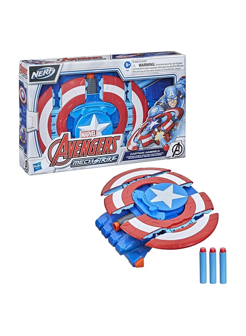 HASBRO - NERF Marvel Avengers Captain America Mech Strike Shield - Image 1