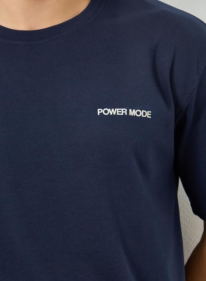 Styli Active Men Navy Blue Oversized T-Shirt - Image 3