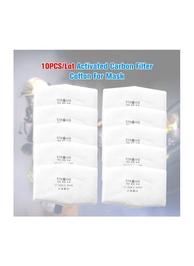 NIBEMINENT - 10-Piece Activated Carbon Mask Filter White 14centimeter - Image 1