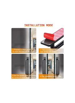 The Bros Self-Stick Instant Cabinet Drawer Handles Pulls - Aluminum Alloy Drawer Push Pull Handles Helper with Adhesive Door Handle for Kitchen Cabinet Drawer Window Sliding Closet (148mm, Black) 2pcs  - Image 2