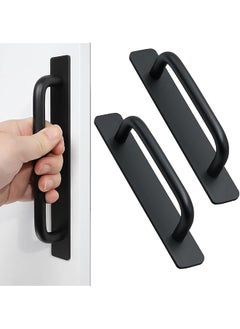 The Bros Self-Stick Instant Cabinet Drawer Handles Pulls - Aluminum Alloy Drawer Push Pull Handles Helper with Adhesive Door Handle for Kitchen Cabinet Drawer Window Sliding Closet (148mm, Black) 2pcs  - Image 1