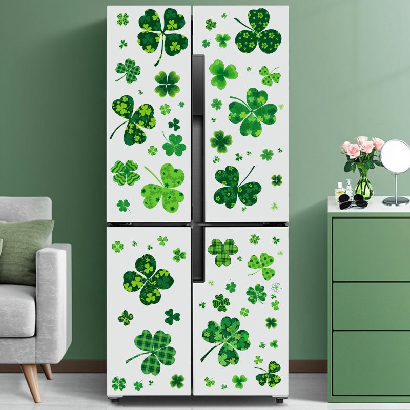 JCFIRE 118 Pcs St Patricks Day Decorations, 8 Sheets Extra Large Shamrock Stickers Window Clings Decor, St Patricks Day Accessories, Reusable Saint Party Supplies for Home Office School - Image 4