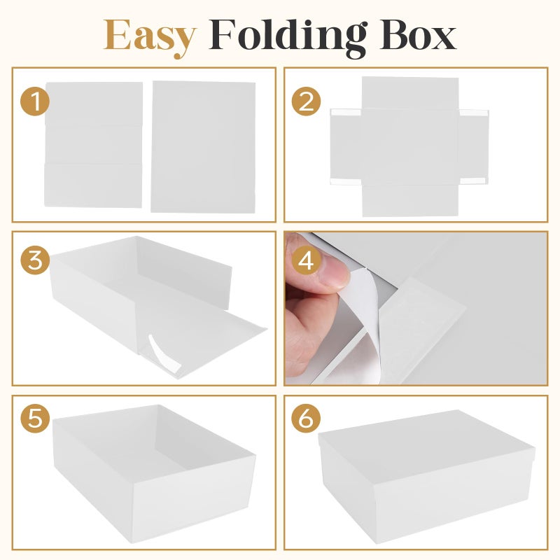 Donyang Gift Box, 16.5x13x5.5 inches Large White Gift Boxes with Lids for Presents, Birthday Box Contains Card Ribbon Shredded Paper Filler, Gift Wrap Boxes for Valentine Mother's Day Christmas Anniversary - Image 4