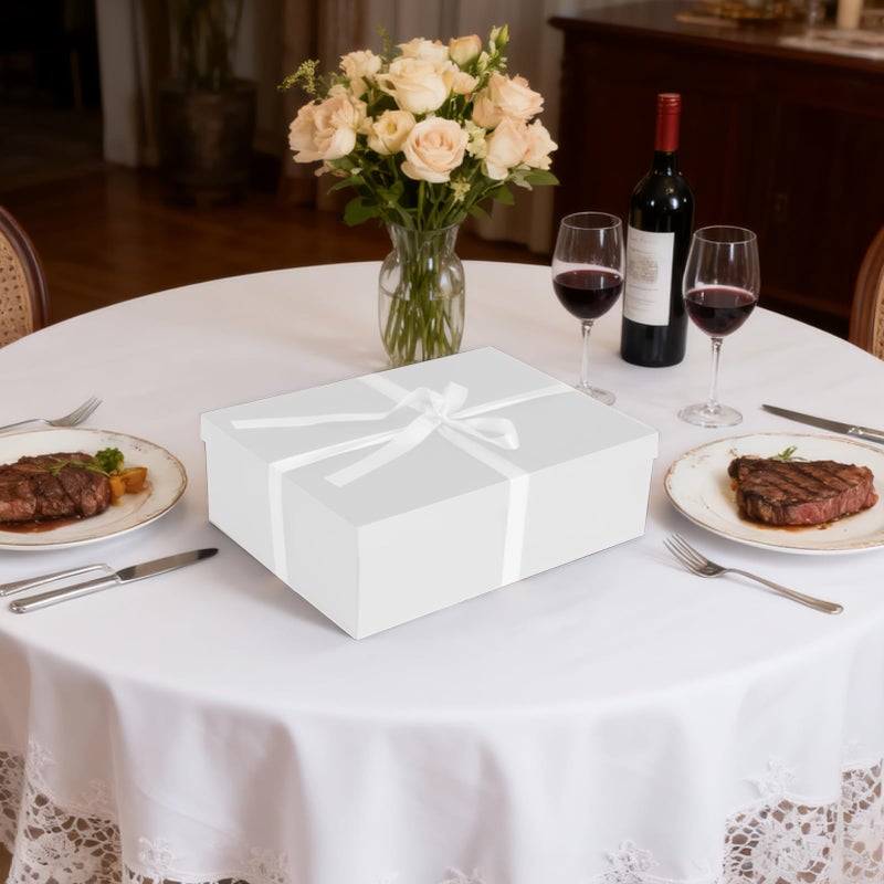 Donyang Gift Box, 16.5x13x5.5 inches Large White Gift Boxes with Lids for Presents, Birthday Box Contains Card Ribbon Shredded Paper Filler, Gift Wrap Boxes for Valentine Mother's Day Christmas Anniversary - Image 5