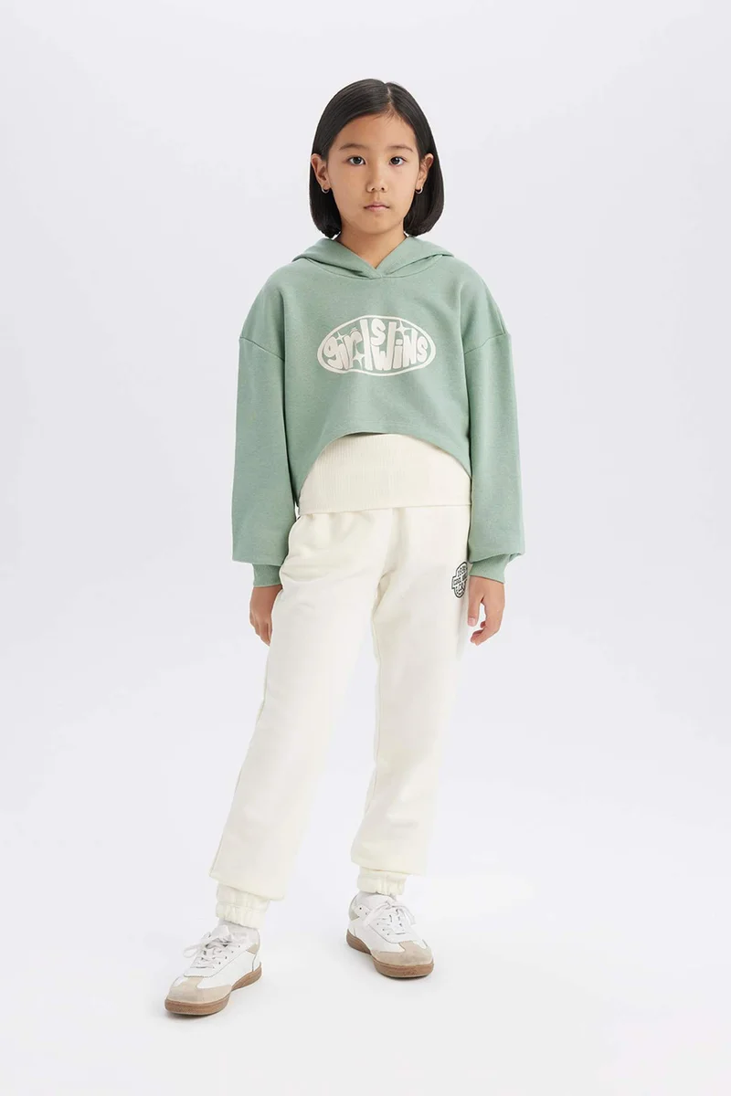 ديفاكتو Girl Crop Hoodie Tank Top 2 Piece Set