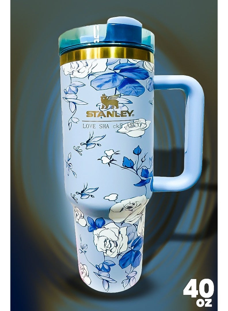 Stanley 40oz Tumbler Stainless Steel Travel Mug with Straw BPA Free Eco Friendly and Dishwasher Safe Leakproof FlowState Lid Double Wall Insulation Keeps Beverages Hot for 16 Hours and Cold for 24 Hours Slim Base Fits in Car Cup Holders with Durable Ergonomic Handle Designed for Travel Commute and Everyday Use - Image 1