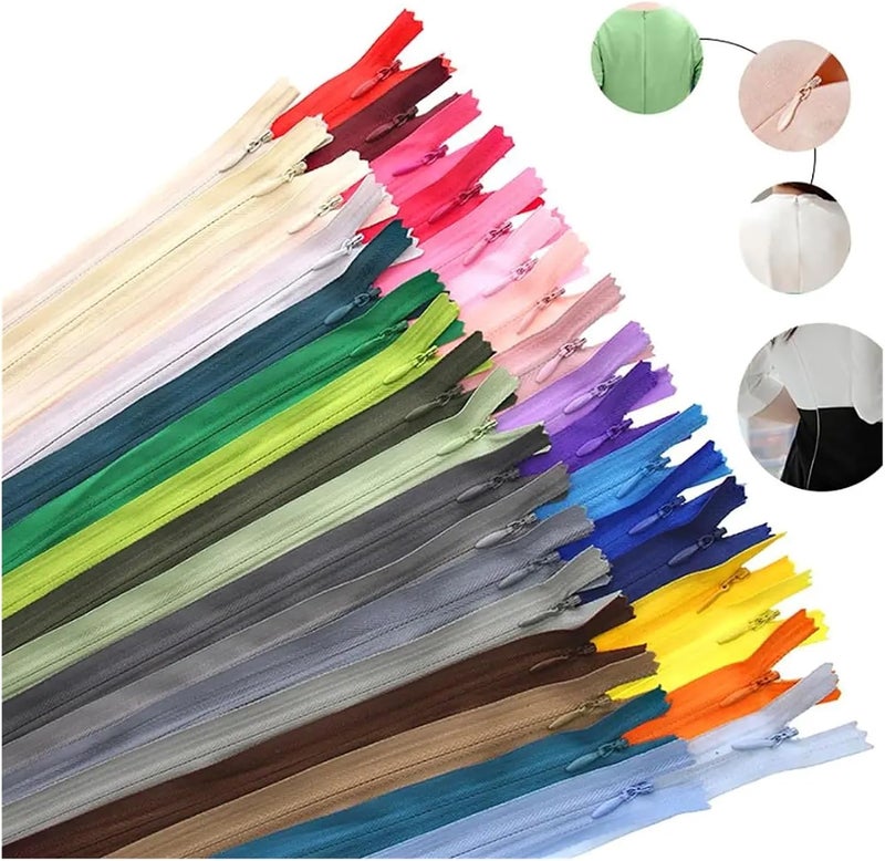 Flexible 10 Packs of Invisible Zippers, Nylon Coil DIY Fabric Sewing Accessories(141 Pink) - Image 3