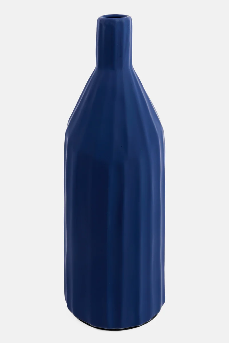 Muy Mucho Ceramic Decorative Flower Vase, Navy Blue