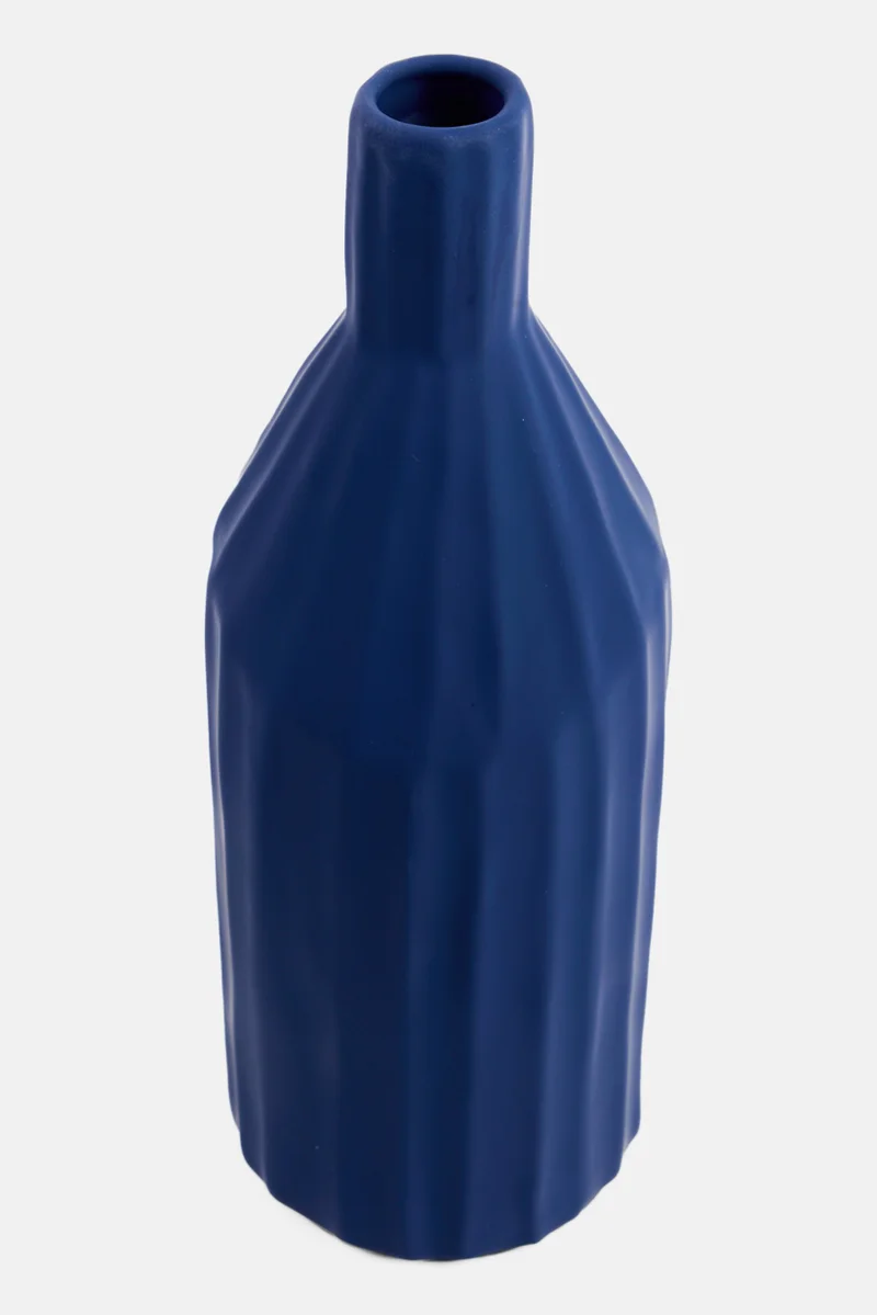 Muy Mucho Ceramic Decorative Flower Vase, Navy Blue