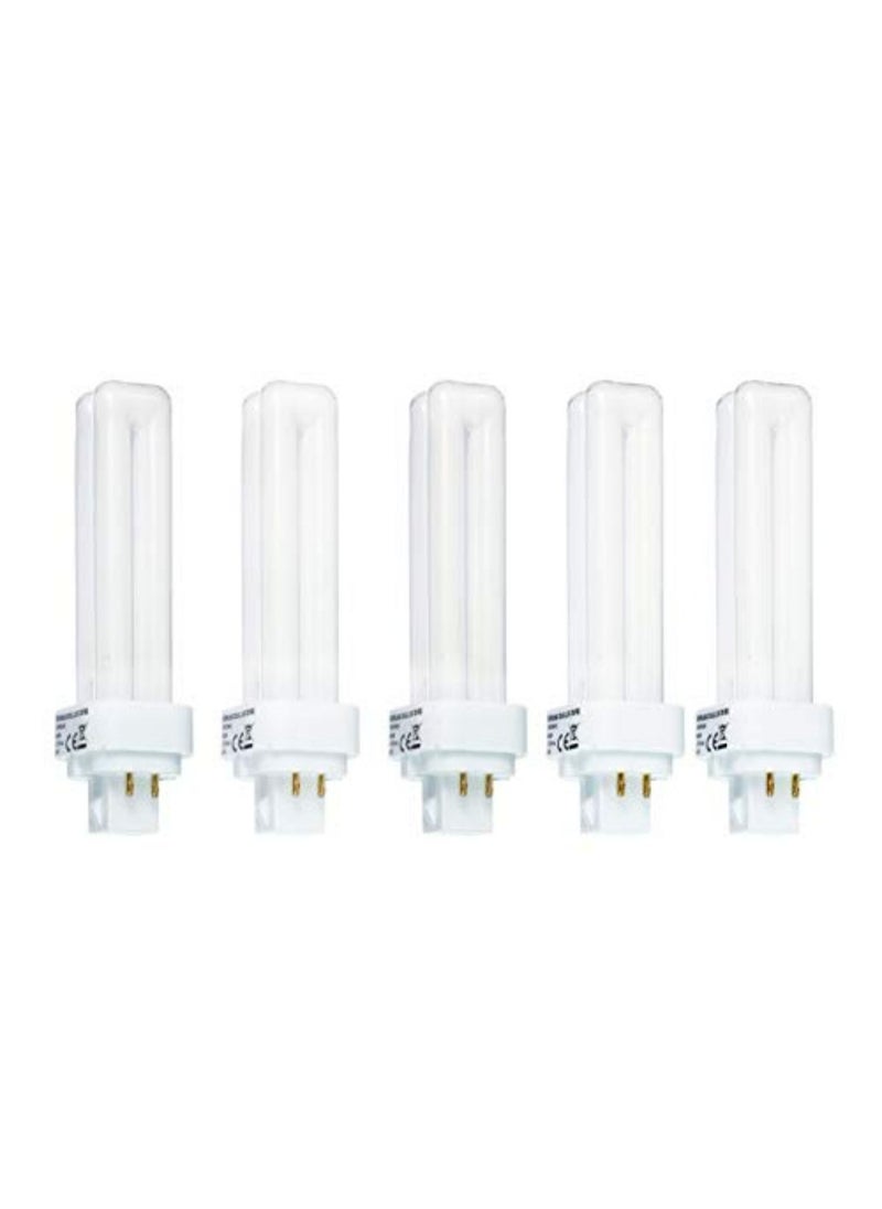 Osram - Osram Home Decorative High Qualtiy and Durable, 4 Pin Double Twin Tube CFL Bulb, 18 Watt Energy Saving Bulb, Warm White - (Pack of 5) - Image 1