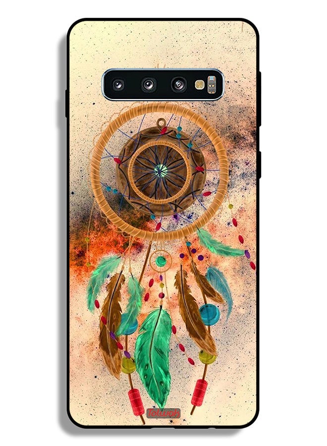 Tolwak Samsung Galaxy S10 Plus Protective Case Cover Mandala Hanging Feathers - Image 2
