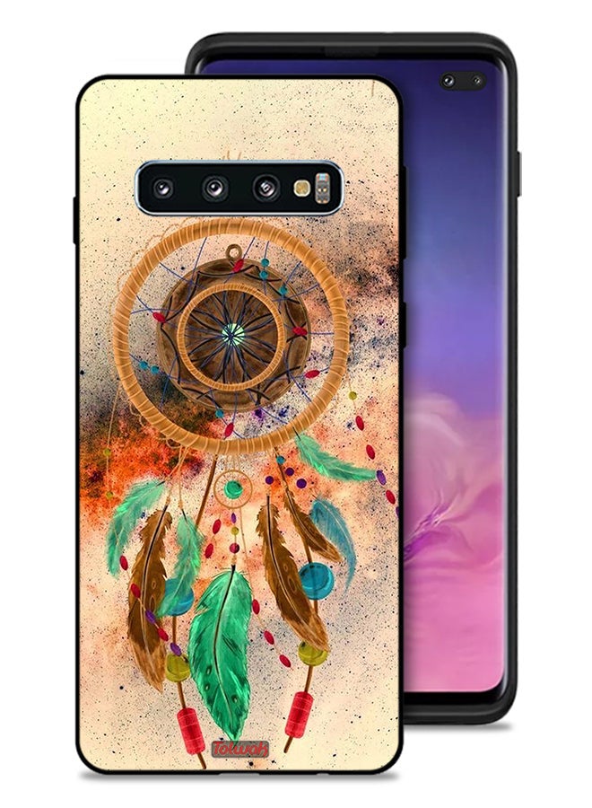 Tolwak Samsung Galaxy S10 Plus Protective Case Cover Mandala Hanging Feathers - Image 1