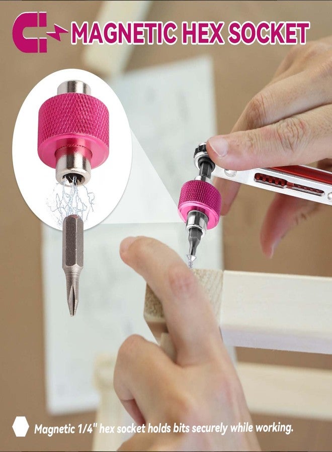 ياكاموز مجموعة مفكات براغي قصيرة من ياكاموز، 3 قطع، مقاس 1/4 بوصة - مفك براغي صغير 2 في 1 مع رأس فيليبس مشقوق ومحول محرك مربع، مفك براغي متعدد الوظائف بمقبض إصبع، مفك صواميل للمساحات الضيقة (وردي/أزرق/أصفر) - Image 5