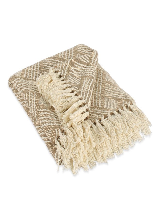 DII Transitional, Basketweave Woven Throw, 50x60, Stone - Image 1