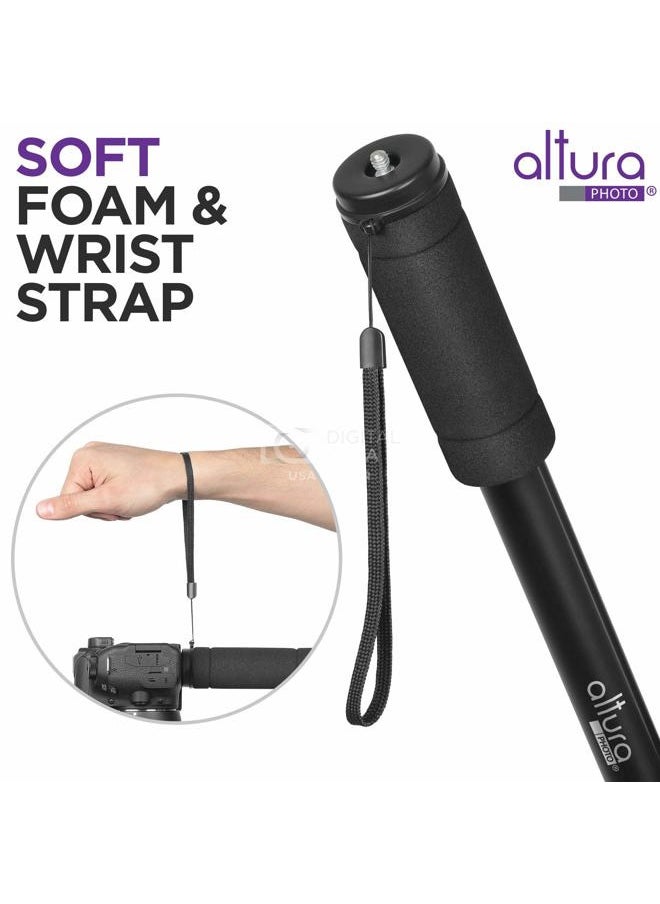 Altura Photo 62-Inch Camera Monopod - Heavy Duty Stand for Canon, Nikon, & Sony Mirrorless & DSLR Cameras - Steady Photography, Lightweight & Portable - Easy to Carry with Pouch  - Image 4