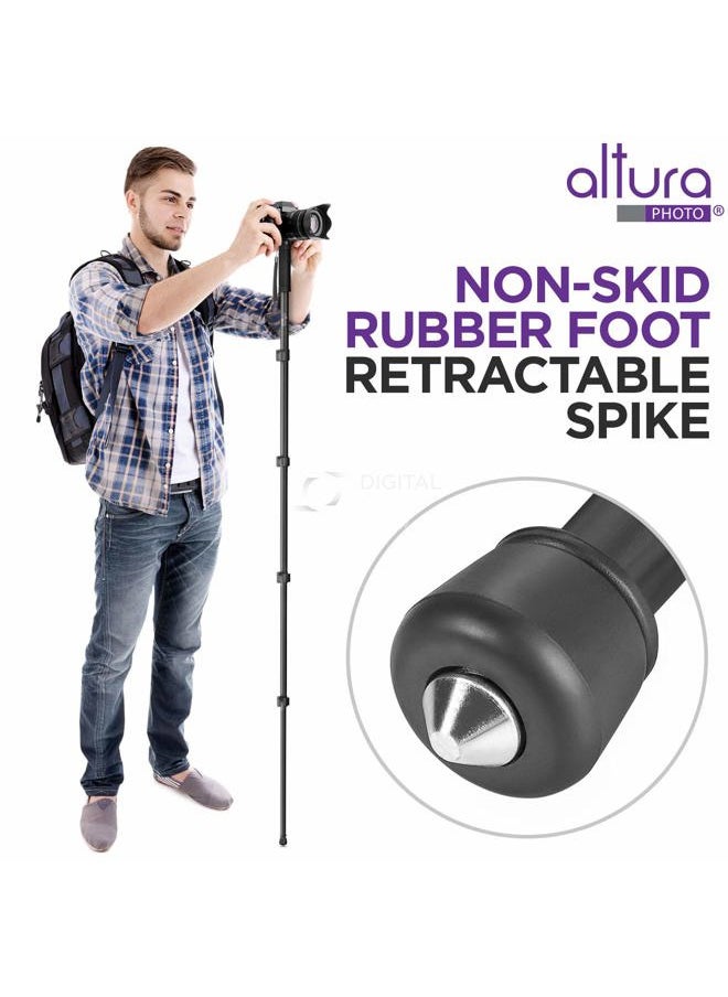 Altura Photo 62-Inch Camera Monopod - Heavy Duty Stand for Canon, Nikon, & Sony Mirrorless & DSLR Cameras - Steady Photography, Lightweight & Portable - Easy to Carry with Pouch  - Image 2