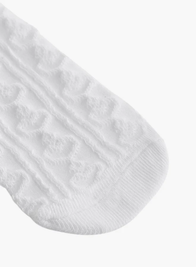 JUNIORS Textured Ankle Length Socks with Bow Detail - Set of 5