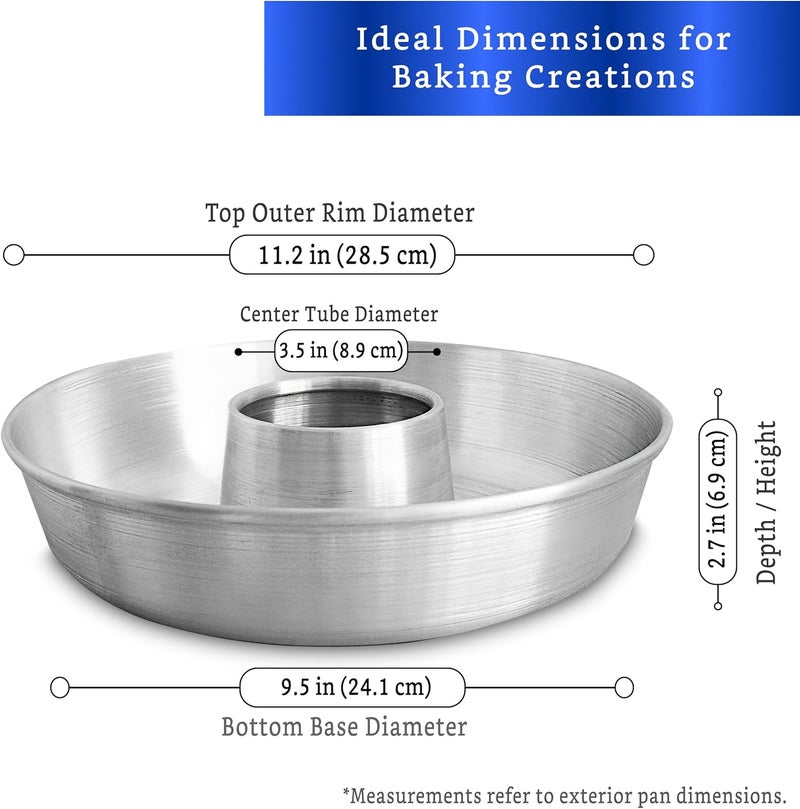 GLOBE ROCKET Aluminum Ring Cake Pan (11.2 in) - Ring Mold Pan - Tube Pan for Baking Pound Cake - Donut Cake Pan - Fluted Tube Pan - Flan Mold - Flan Pan - Flan Cake Pan - Chiffon Cake Pan - Bundt Cake Pan - Image 3