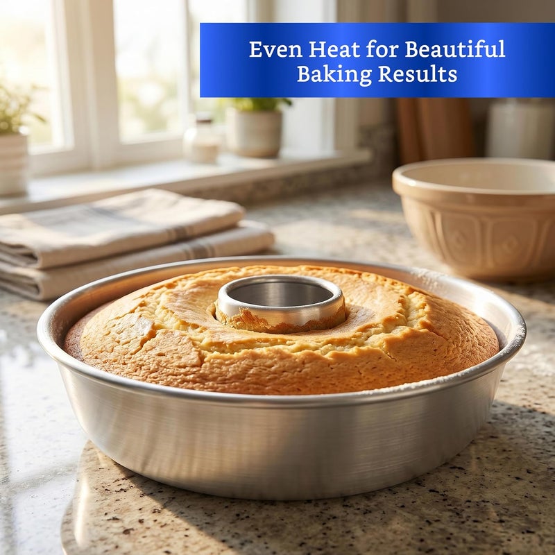 GLOBE ROCKET Aluminum Ring Cake Pan (11.2 in) - Ring Mold Pan - Tube Pan for Baking Pound Cake - Donut Cake Pan - Fluted Tube Pan - Flan Mold - Flan Pan - Flan Cake Pan - Chiffon Cake Pan - Bundt Cake Pan - Image 2