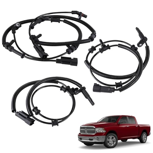 SEADEAR 4PCS Front&Rear ABS Wheel Speed Sensor Compatible for Ram 1500 2013-2018, for 2019 1500 Classic V6 3.0L 3.6L 3.7L, V8 4.7L 5.7L Engine ALS2246 68053861AB 68053861AC 68053861AD 68231044AB 68053861AA - Image 1