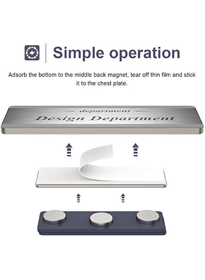 Generic Name Tag Magnets 20 Pack, Magnets for Nametags Magnetic Name Badge Holders, Name Tag Magnetic Adhesive Backing with 3 Neodymium Magnets (1.76 x 0.5 inches) - Image 4