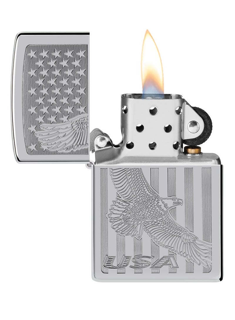 Zippo ولاعة Zippo AE400046 250 USA Flying Eagle عالية الجودة مقاومة للرياح من الكروم - Image 3