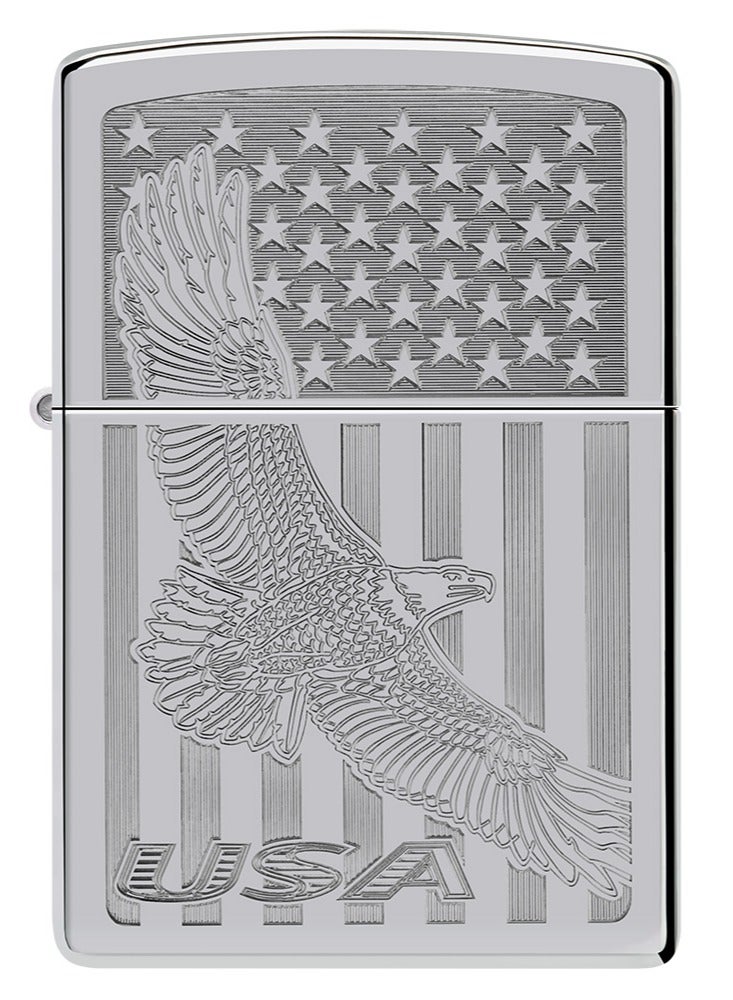 Zippo ولاعة Zippo AE400046 250 USA Flying Eagle عالية الجودة مقاومة للرياح من الكروم - Image 2