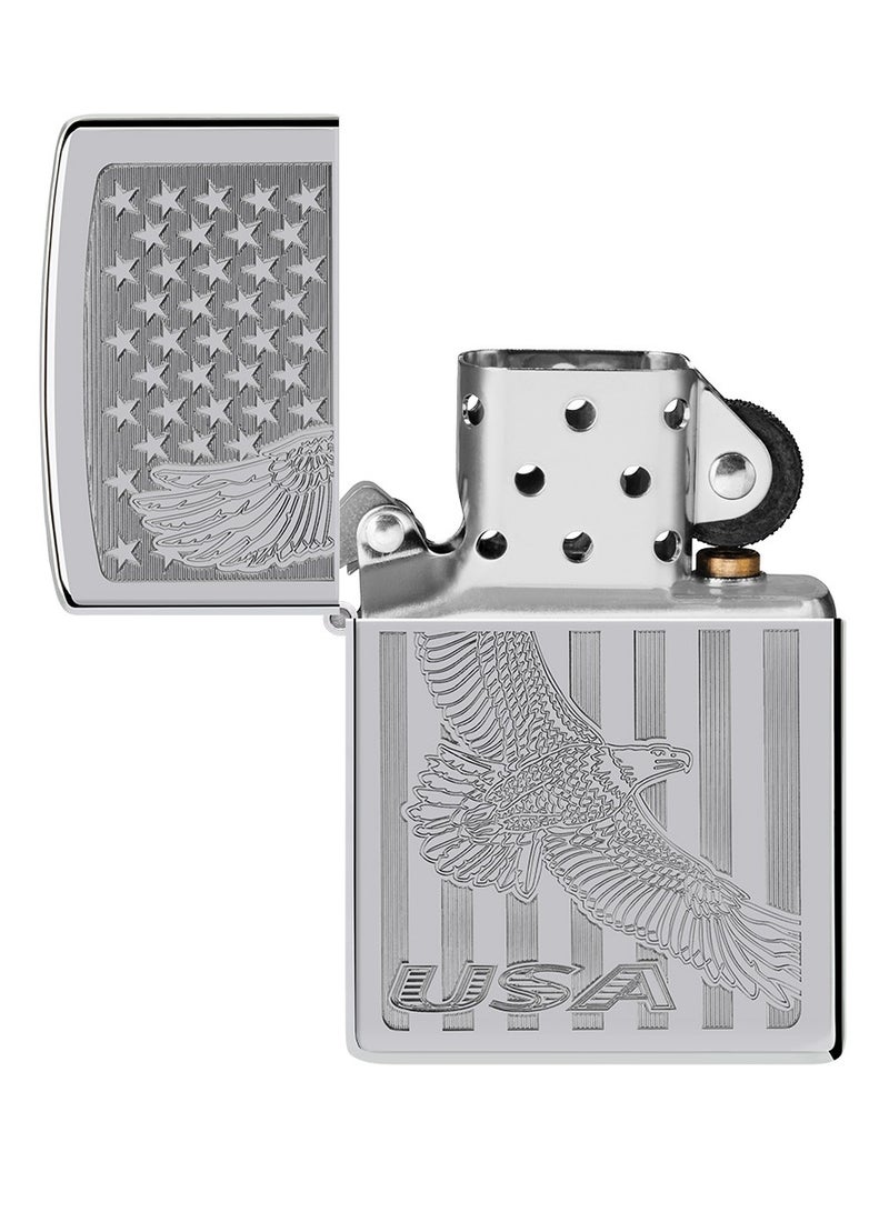 Zippo ولاعة Zippo AE400046 250 USA Flying Eagle عالية الجودة مقاومة للرياح من الكروم - Image 4
