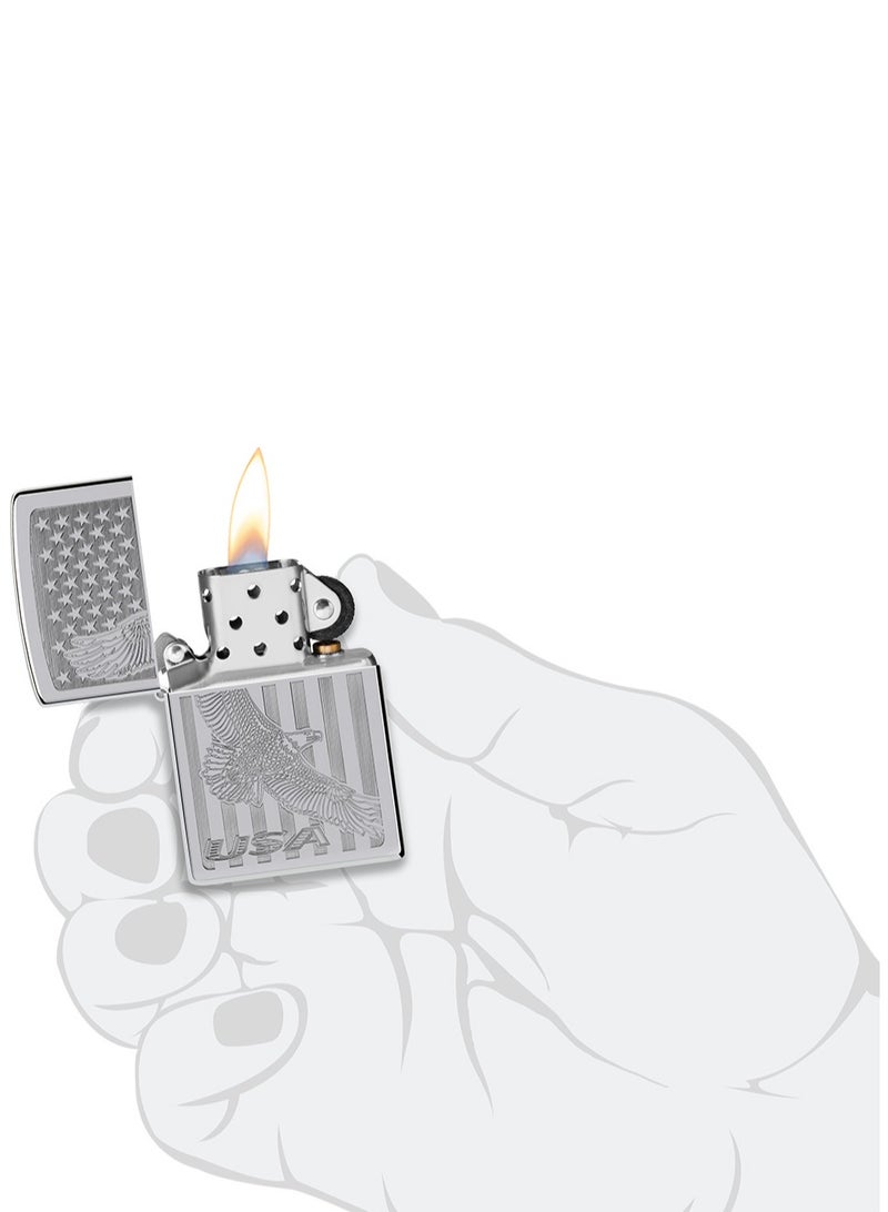 Zippo ولاعة Zippo AE400046 250 USA Flying Eagle عالية الجودة مقاومة للرياح من الكروم - Image 5