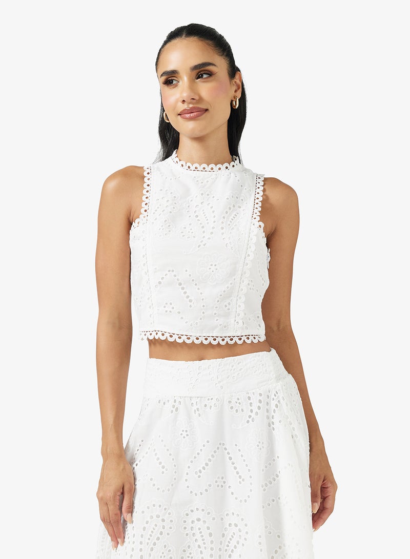 جينجر طقم بلوزة وتنورة ماكسي دانتيل مفتوح - Image 3