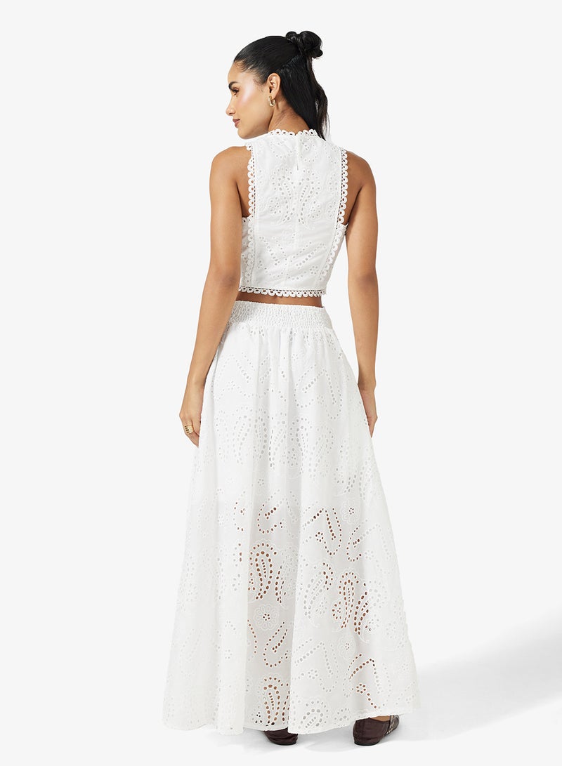 جينجر طقم بلوزة وتنورة ماكسي دانتيل مفتوح - Image 2