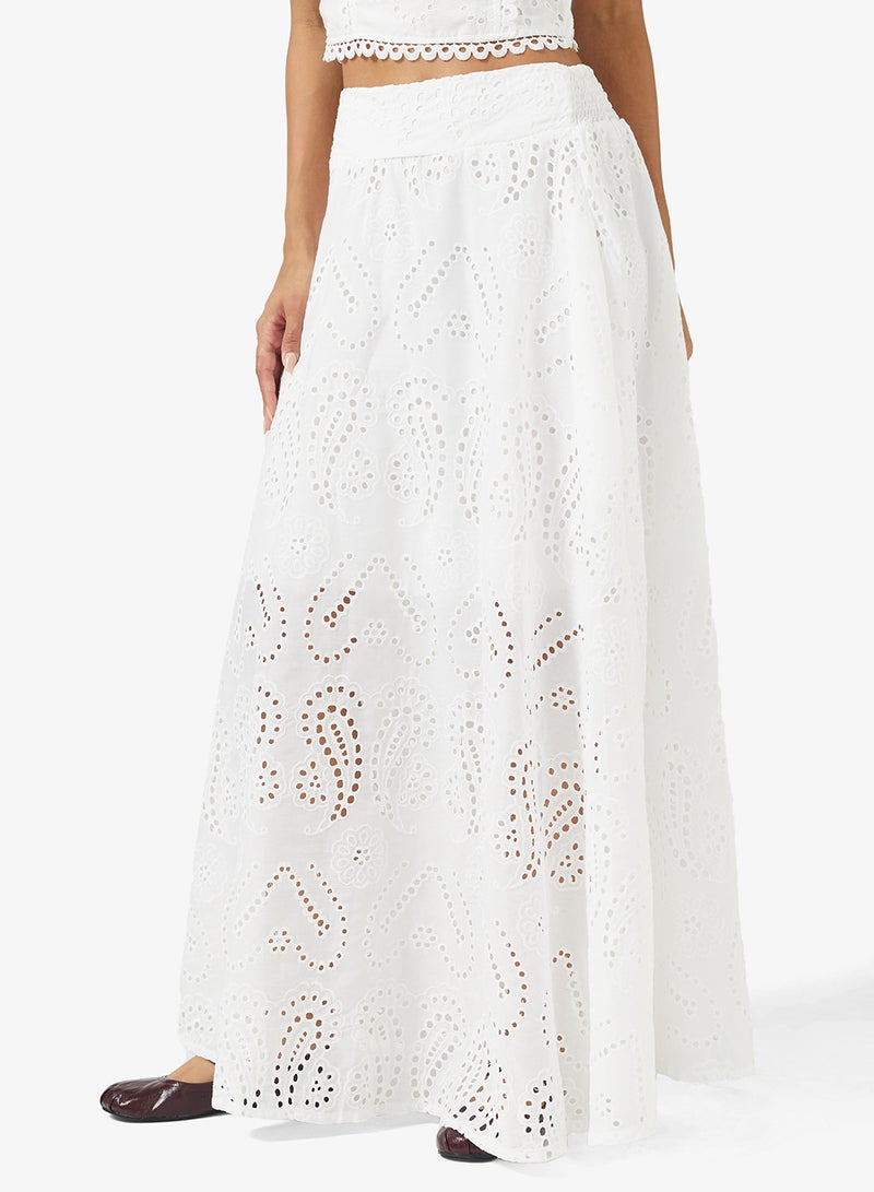 جينجر طقم بلوزة وتنورة ماكسي دانتيل مفتوح - Image 4