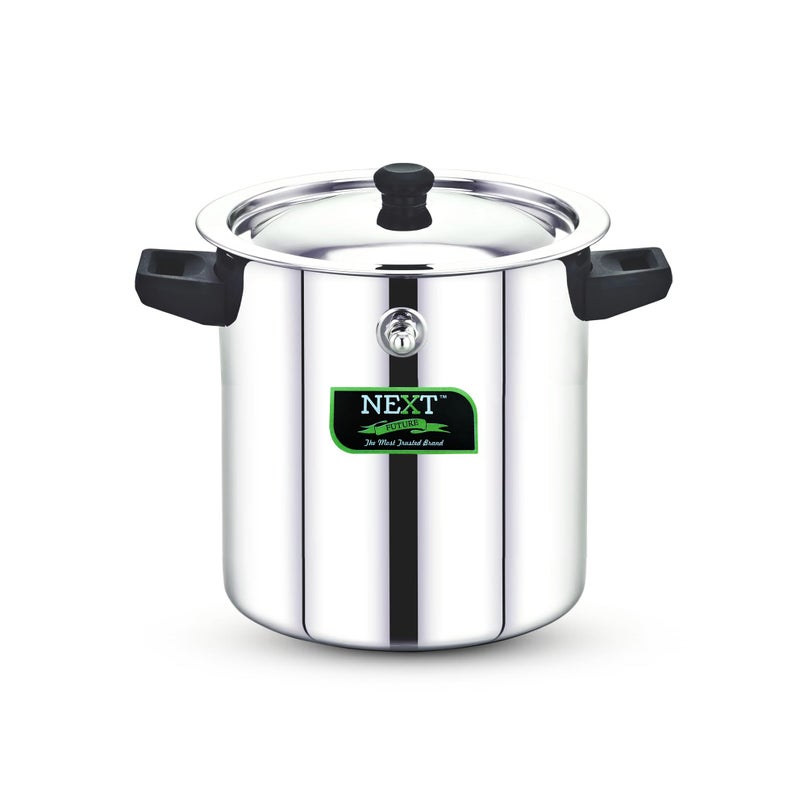 Next Future Next Future 5-Star 0.7 Litre Stainless Steel Milk Boiler | Steel Milk Pot with Lid | Milk Cooker with Handle, Knob, Whistle | Milk Pan, Induction Compatible (0.7 Litre)  - Image 1