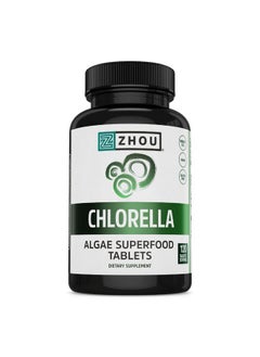 Zhou Zhou Nutrition Chlorella Tablets, Algae Superfood, Chlorella Broken Cell, Vegan Supplement, Gluten-Free, 120 Tablets  - Image 1