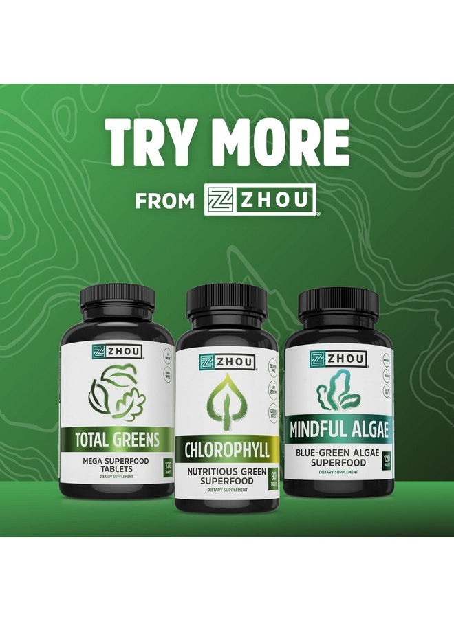 جو أقراص الكلوريلا من Zhou Nutrition، غذاء خارق من الطحالب، الكلوريلا المكسورة الخلية، مكمل نباتي، خالٍ من الجلوتين، 120 قرصًا  - Image 5