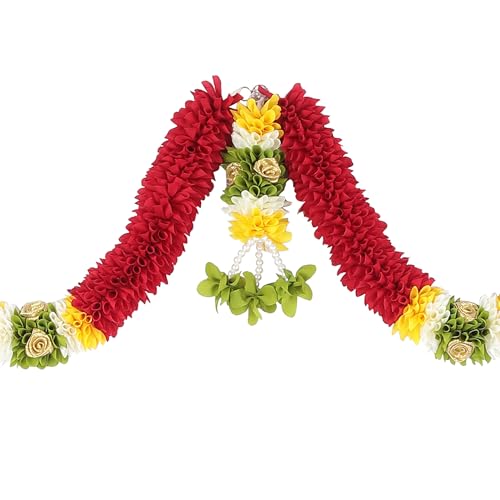 Daedal crafters Mini Thoma Toran for Main Door Entrance, Reusable Thoran for Pooja Mandir & Living Room Décor, Bandarwal for Festival Decoration, Flower Hanging for Home & Office Décor (42x60 inch) - Image 5